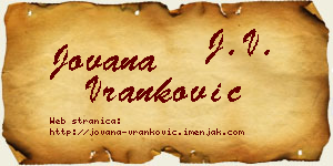 Jovana Vranković vizit kartica